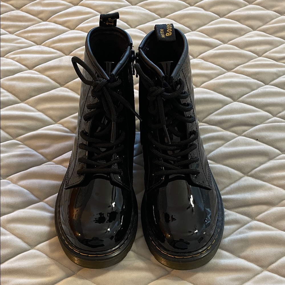 Kids Doc Martens Black Lace-Up Combat Boots Never Worn